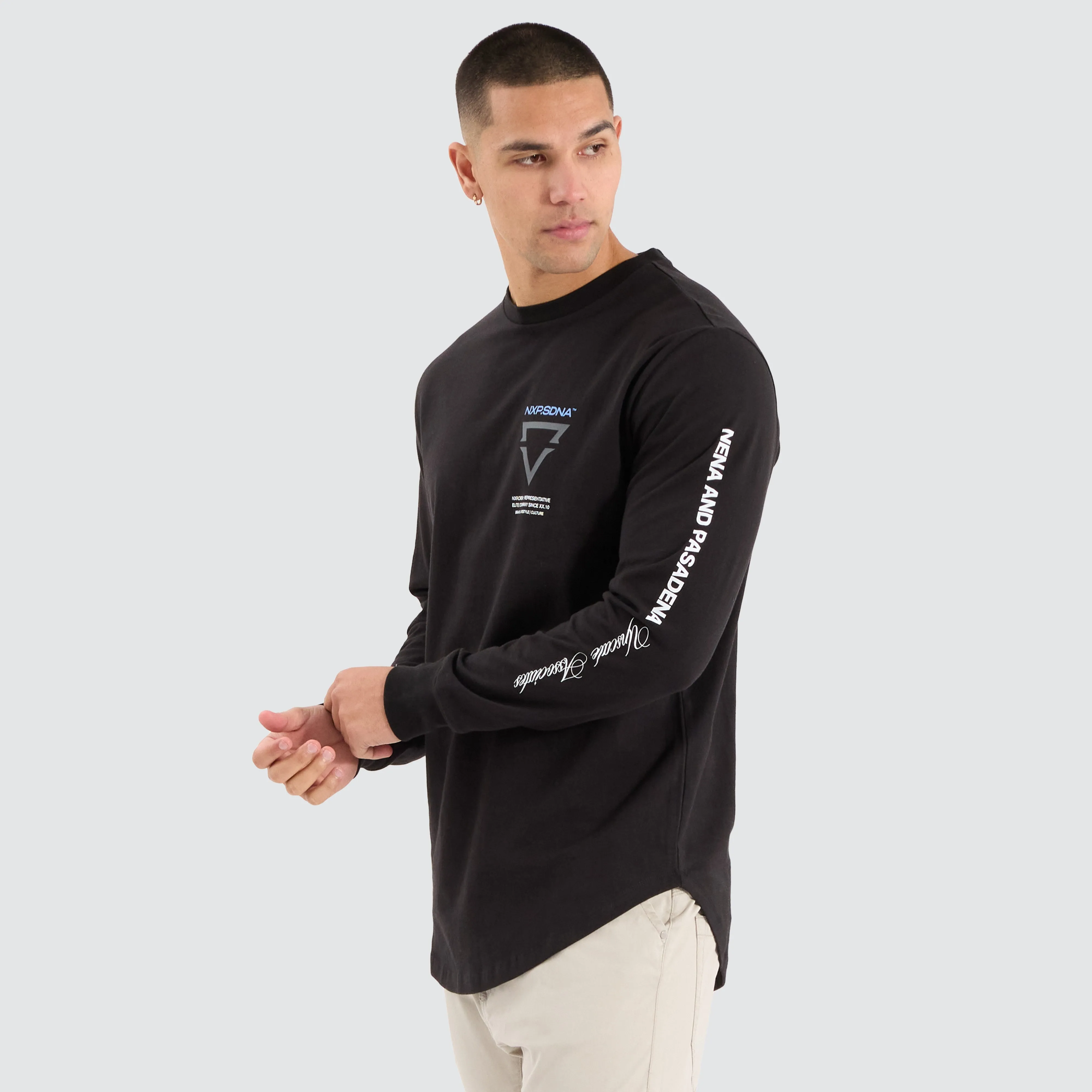 Rein Dual Curved LS Tee Jet Black