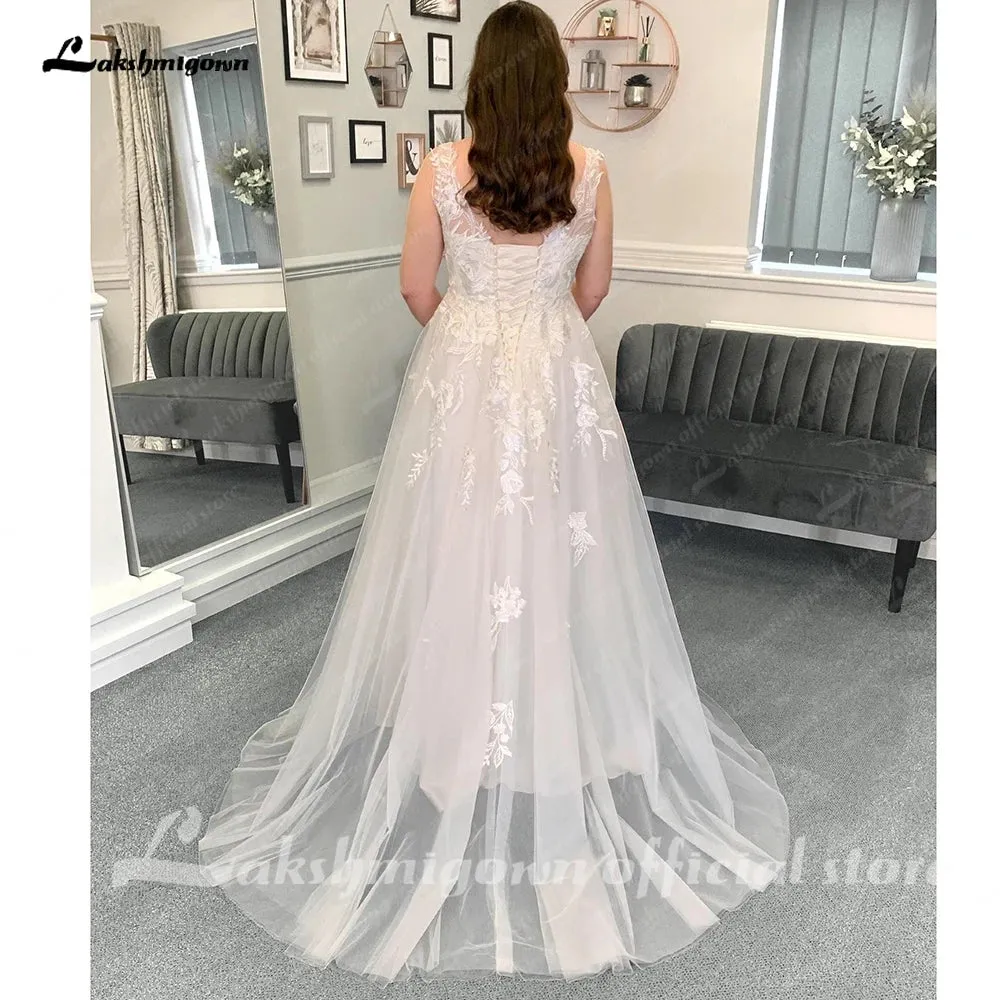 Roycebridal Beach Wedding Dresses 2025 A-Line Sleeveless Lace With Appliques 2025 Spring & Summer Bridal Gown