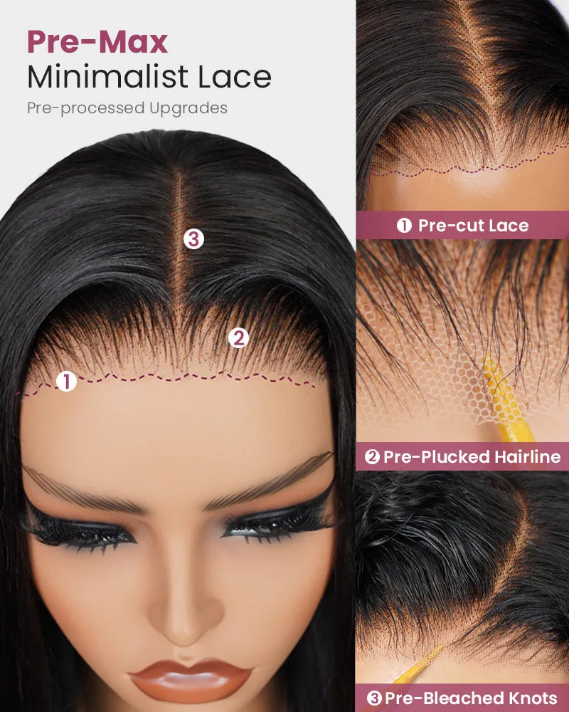 Short Bob Natural Black Silky Straight 6x5 Pre-cut Glueless Human Hair Wigs