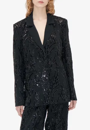 Single-Breasted Sequined Blazer