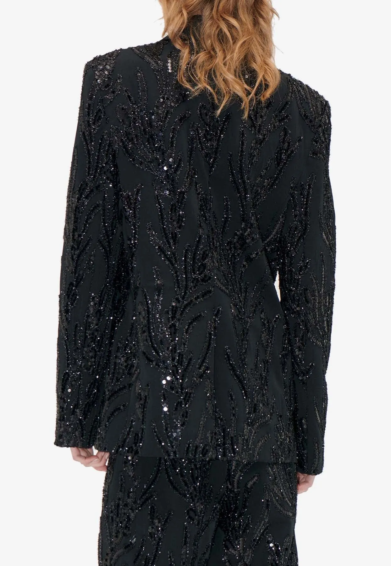 Single-Breasted Sequined Blazer