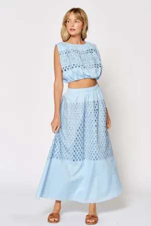 Sleeveless Eyelet Top