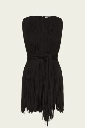 Sleeveless Fringe Top in Black