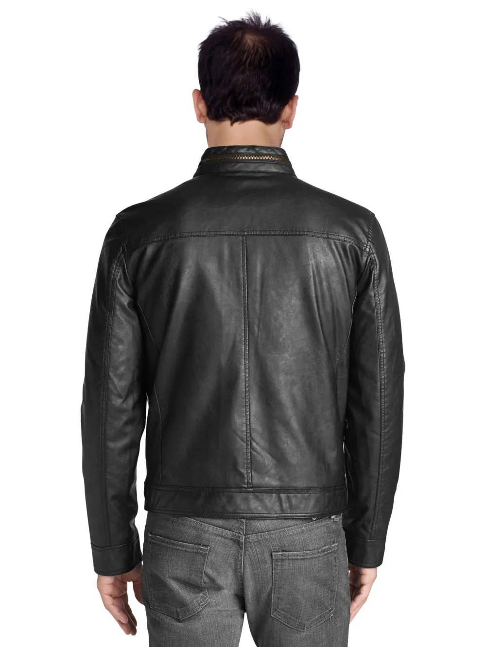 Slim Fit Moto Genuine Leather Jacket for Men
