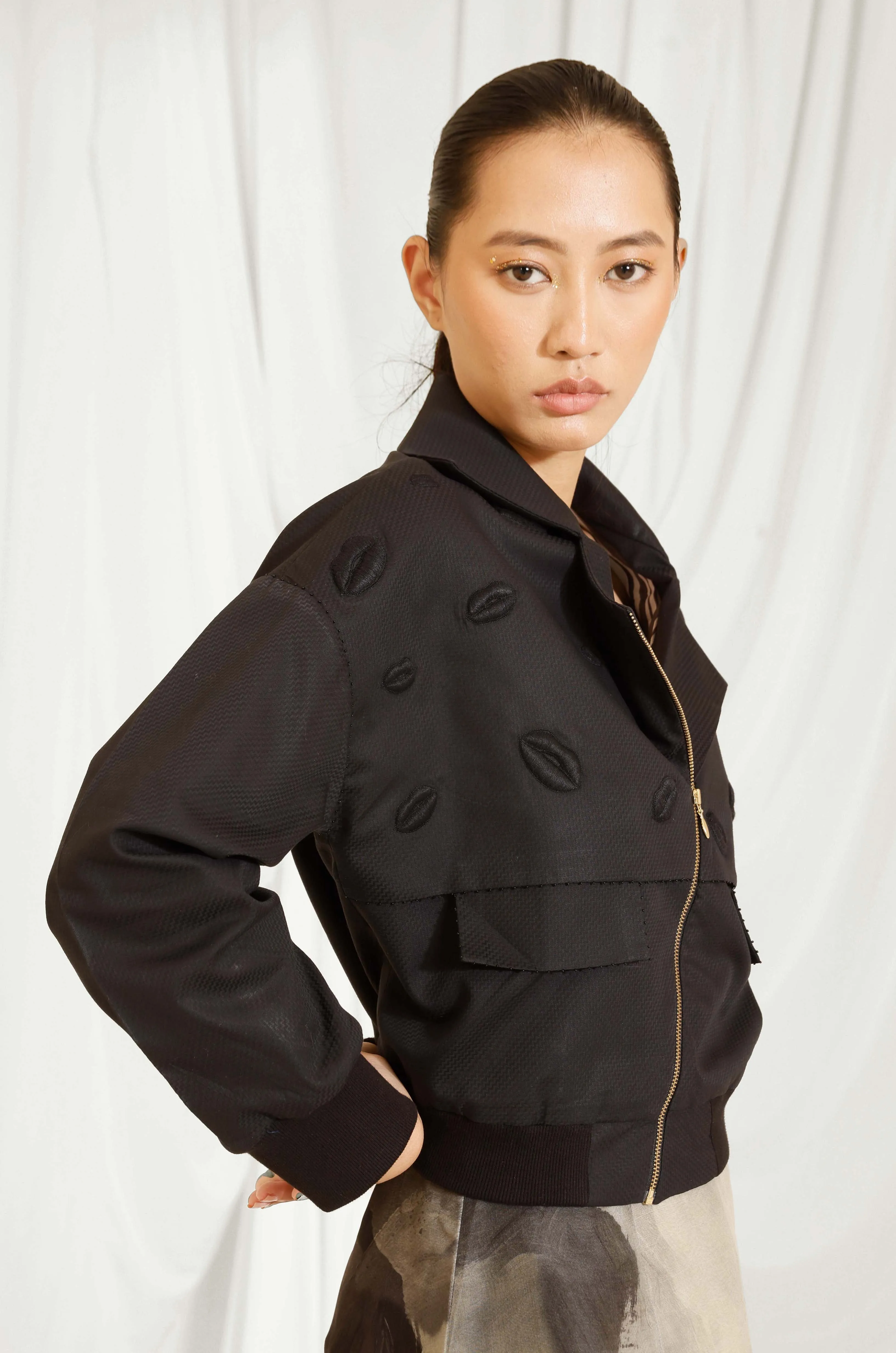 Sloe Hand Embroidered Bomber