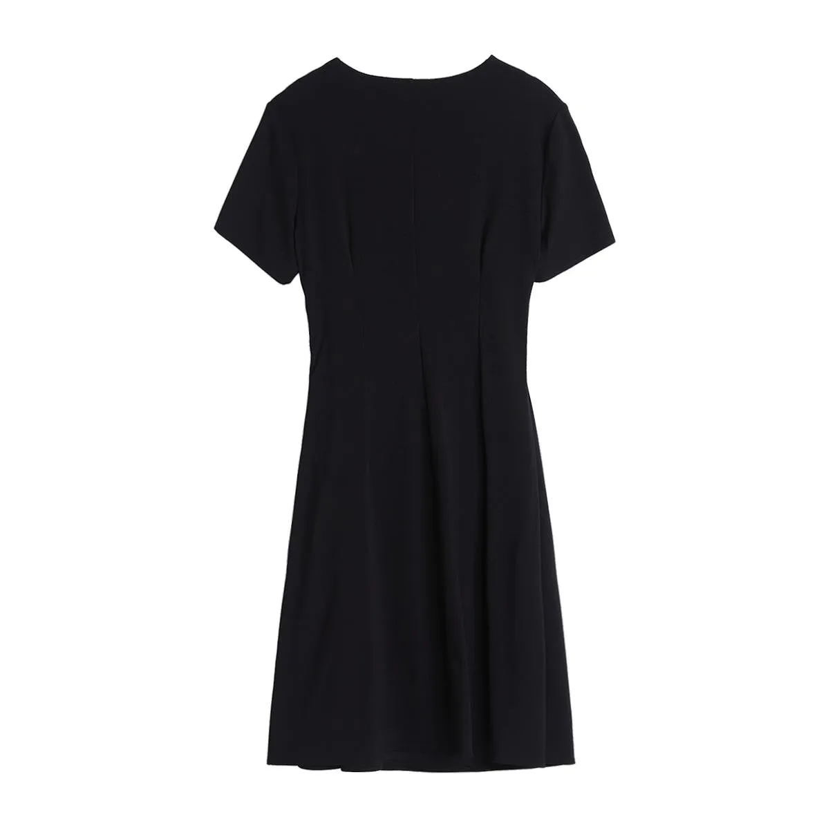 Solid Cotton Poplin Dress with Stylish Wrap Neckline