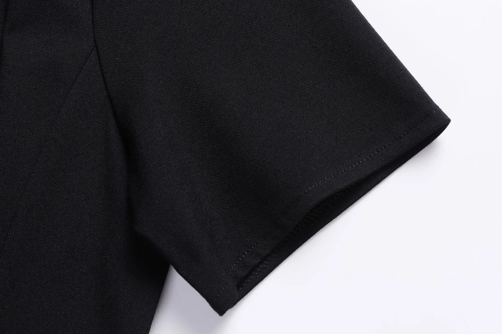 Solid Cotton Poplin Dress with Stylish Wrap Neckline