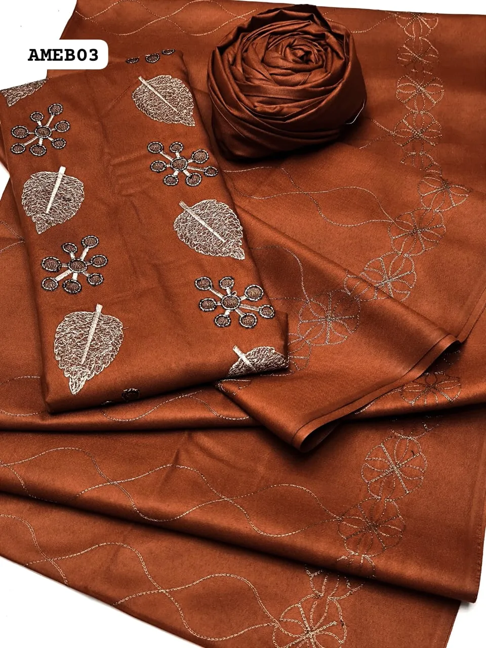 Stuff Dhanak Wool All Over Embroidery   Daman Embroidery Patch Shirt And All Over Embroidery Dhanak Wool Shawl With Plain Trouser 3PC Dress