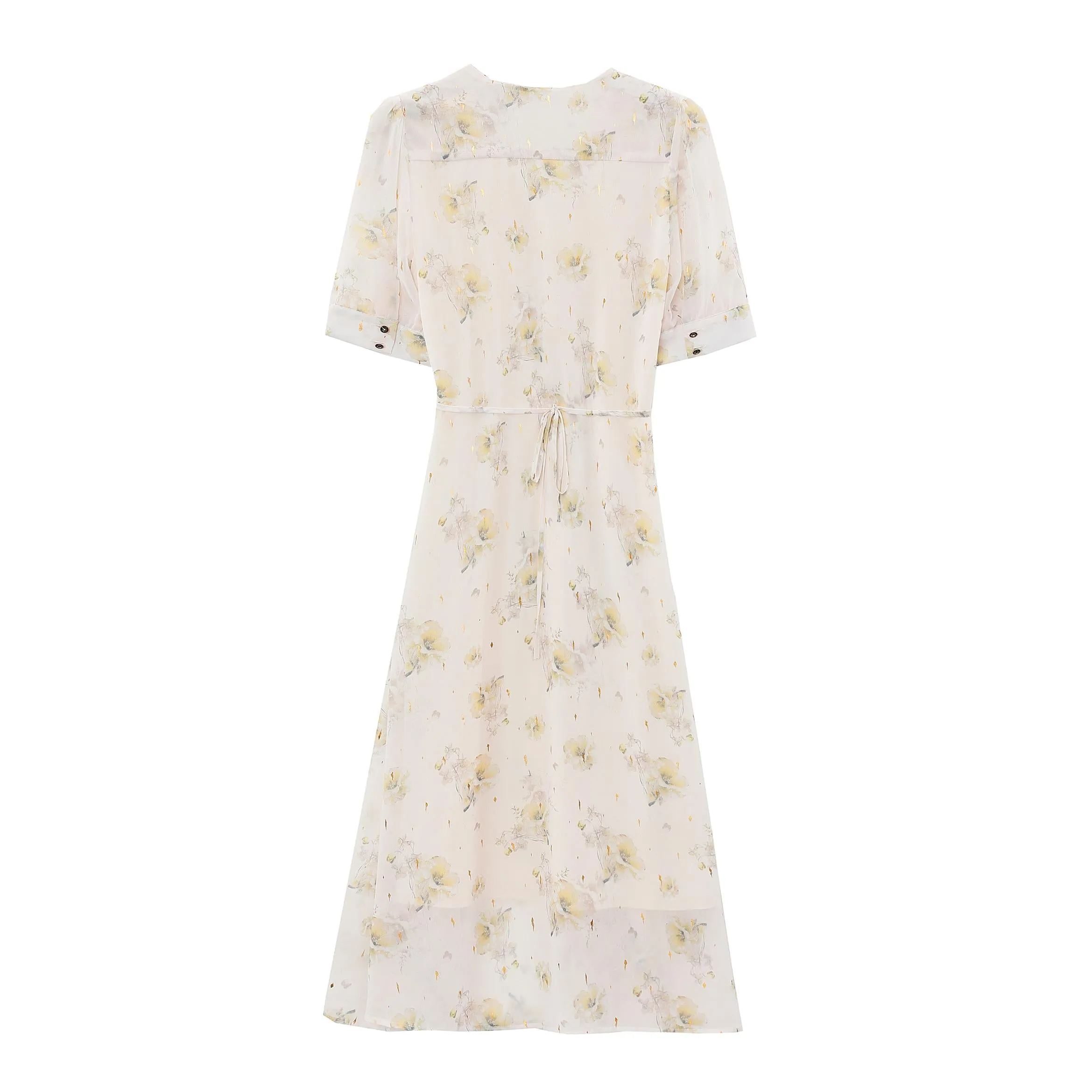 Stylish Women's Dress with Waist-Cinching Ties and Tulle Hem
