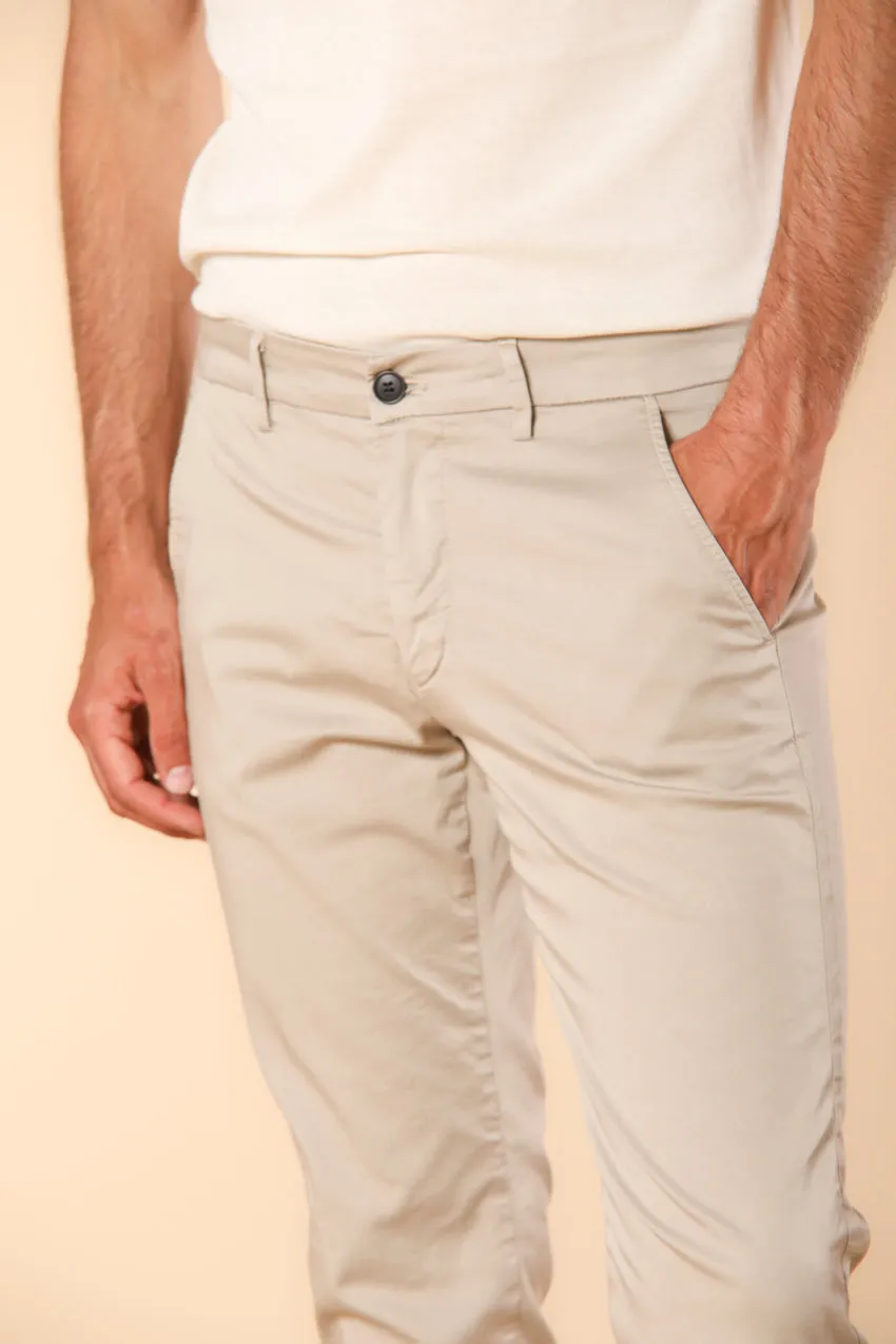 Torino men's chino pants in techno travel satin slim fit