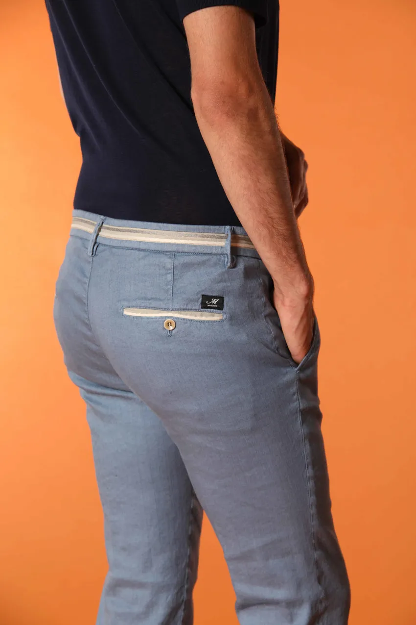Torino Oxford men's chino pants in linen and cotton twill slim fit