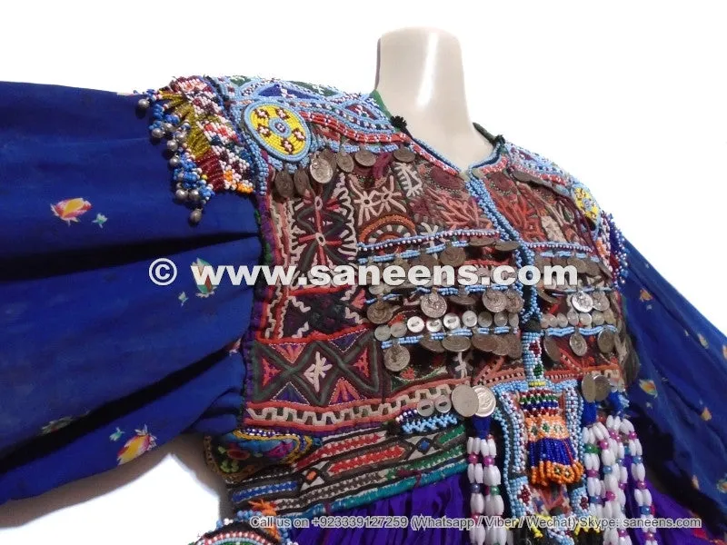 Tribal Ethnic Handmade Blue Kuchi Banjara Dress