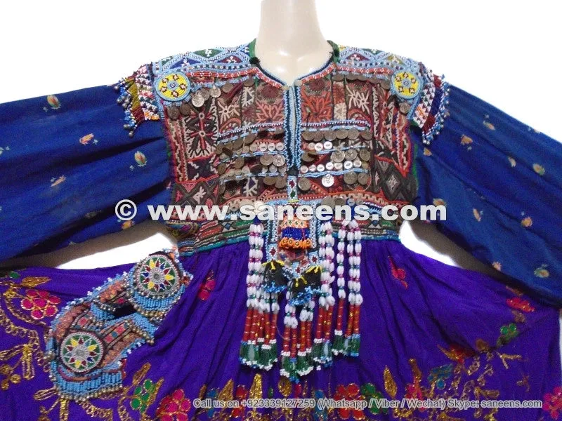 Tribal Ethnic Handmade Blue Kuchi Banjara Dress
