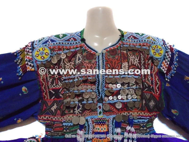 Tribal Ethnic Handmade Blue Kuchi Banjara Dress
