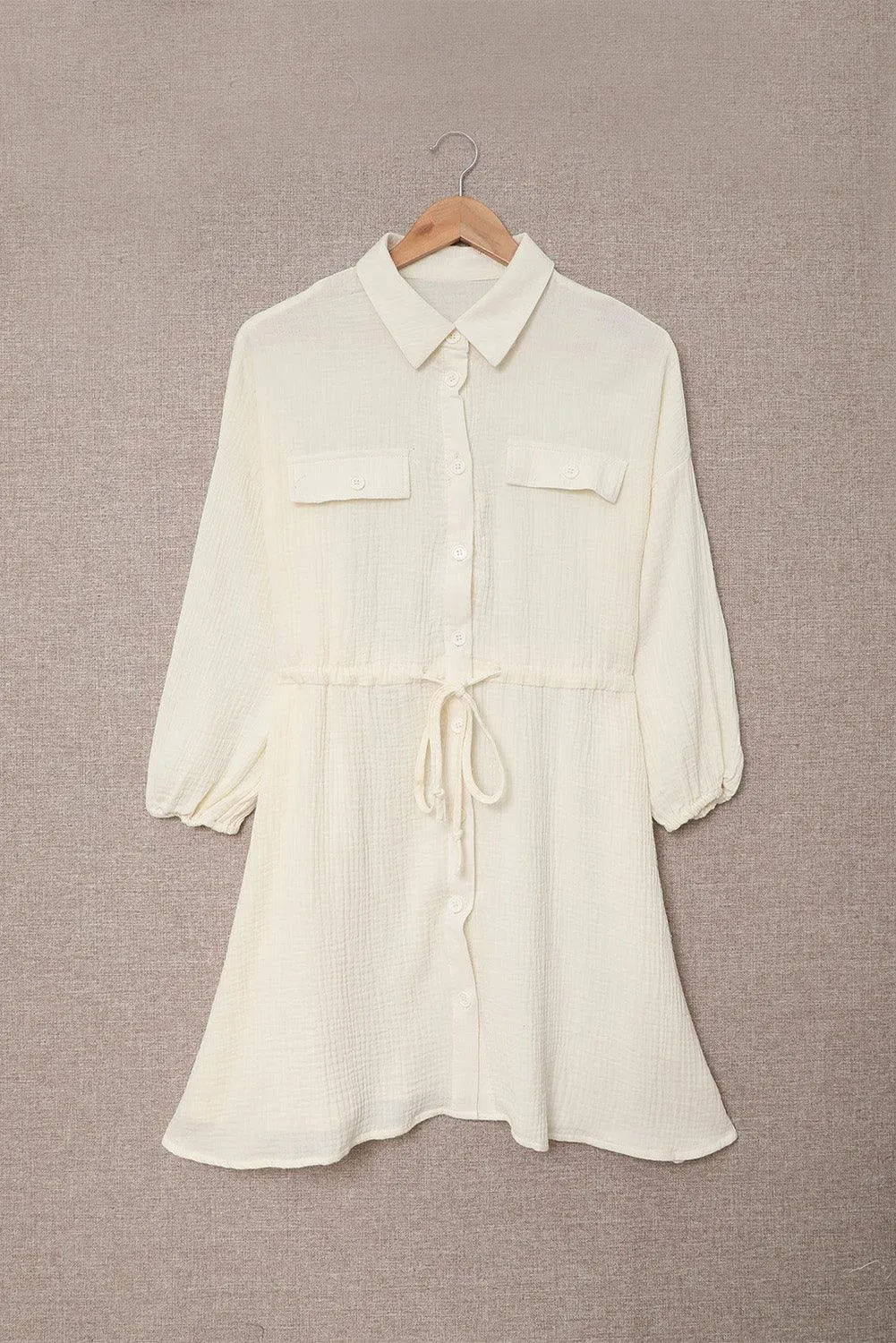 Tunic Shirt Dress with Belt Detail