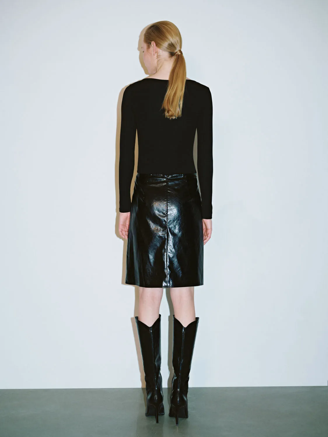 Vegan Leather Straight Skirts
