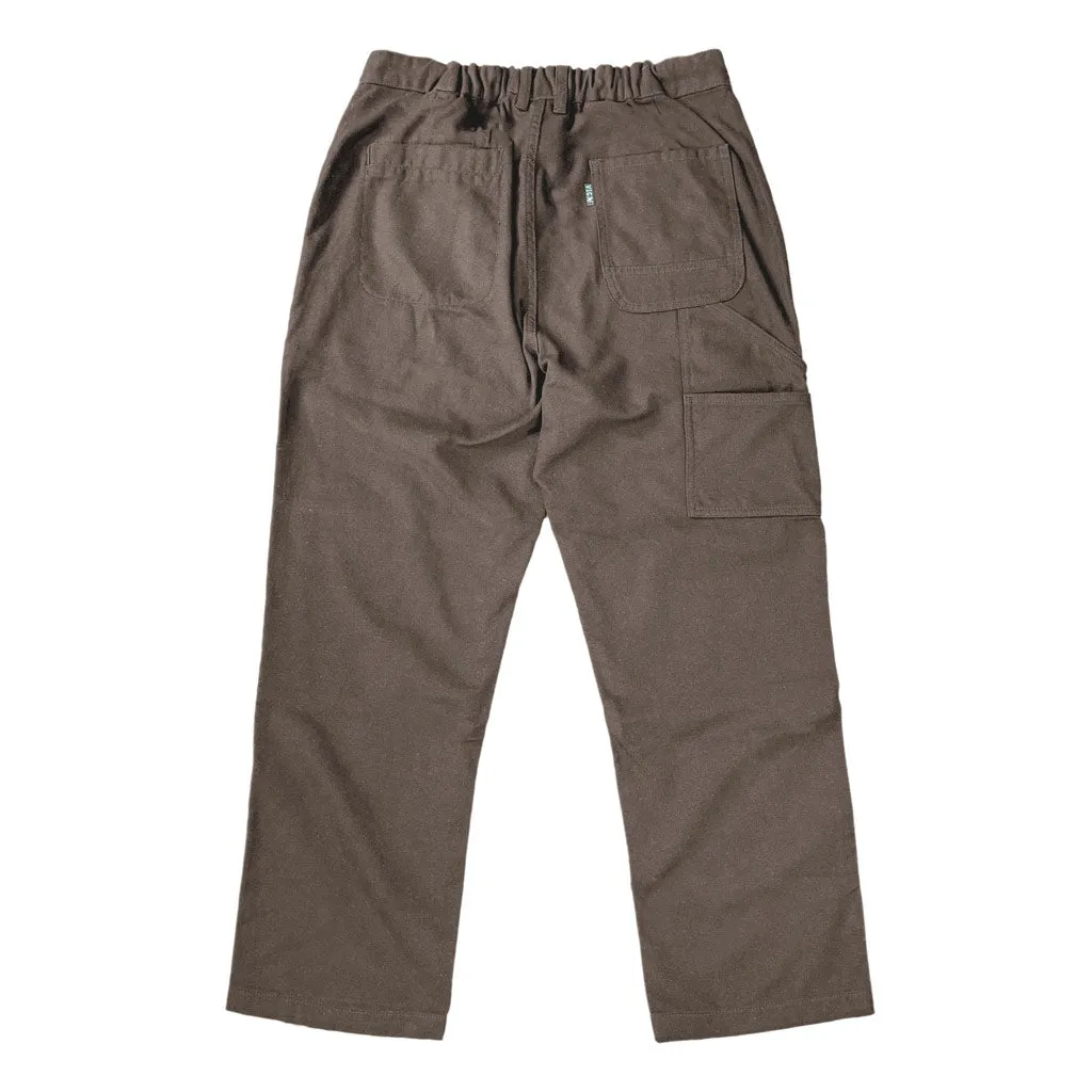 VIC DOUBLE KNEE CANVAS PANTS - BROWN