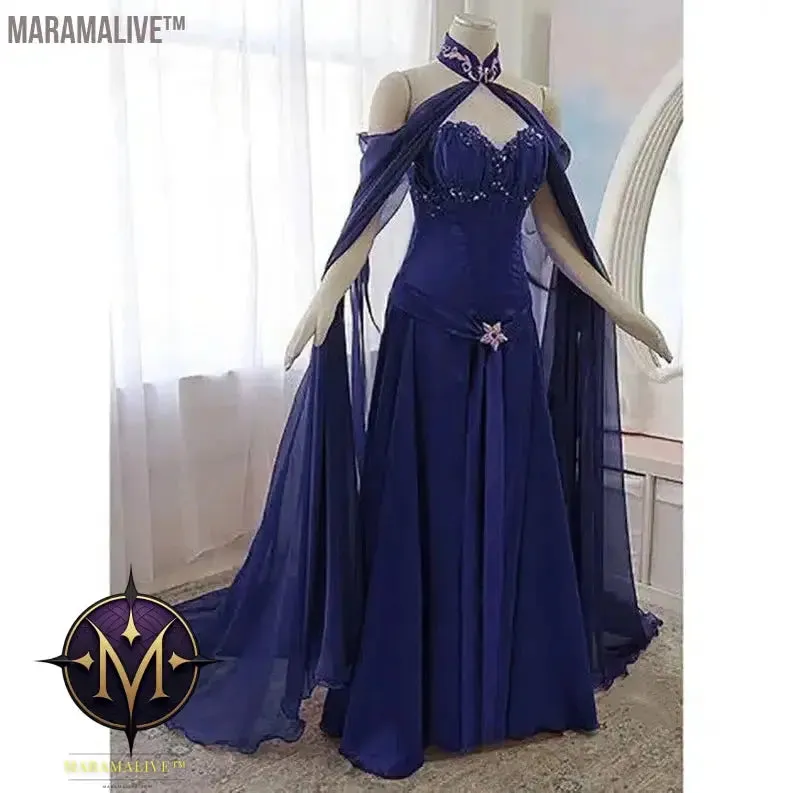 Vintage Medieval Evening Dress With Long Wrap Sweetheart Black A Line Renaissance Victorian Gothic Prom Party Gown For Women