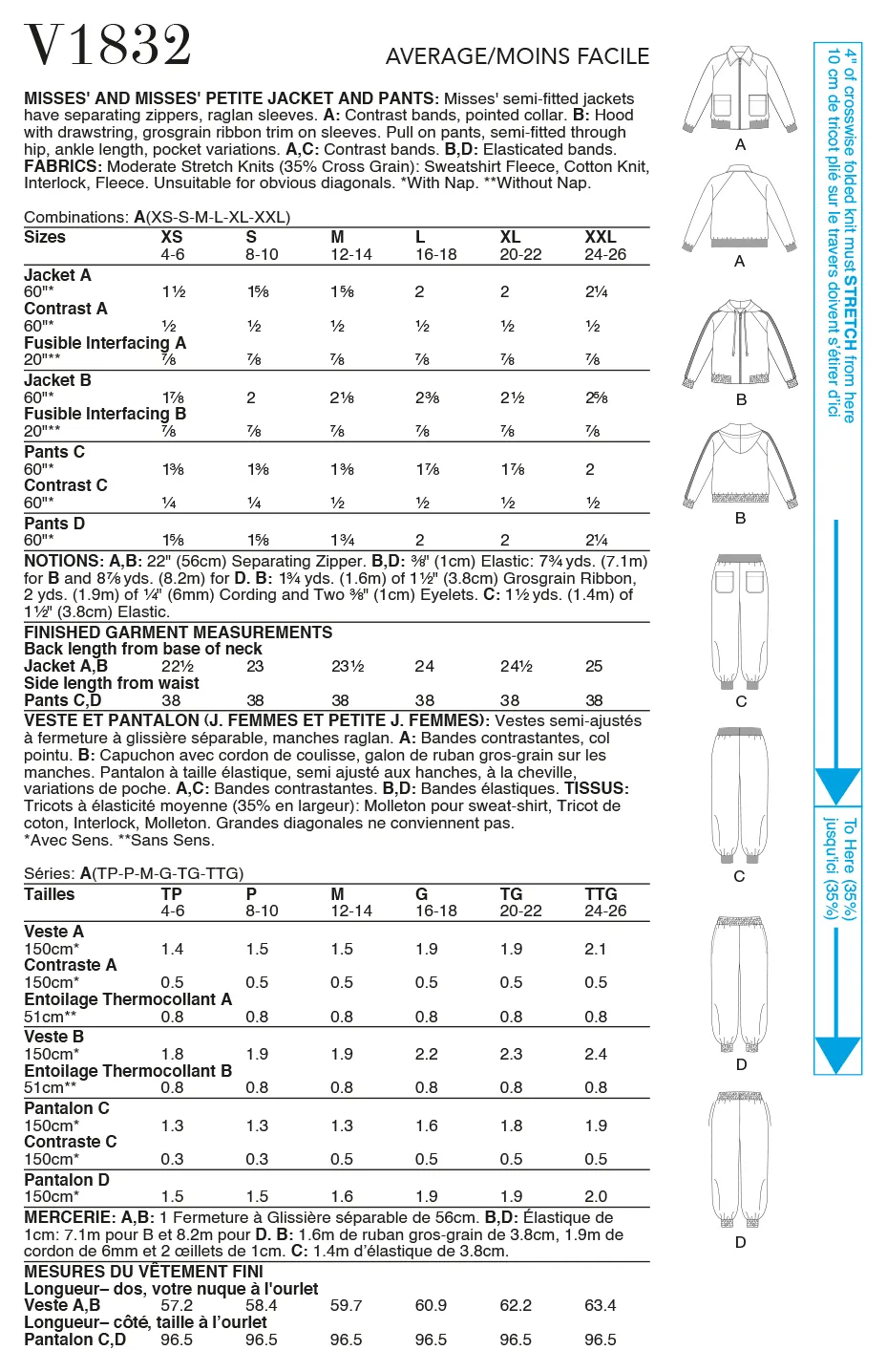 Voguepattern V183Misses' and Misses' Petite Jacket and Pants