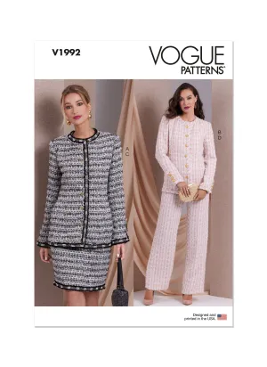 Voguepattern V1992 Misses' Jackets, Skirt and Pants