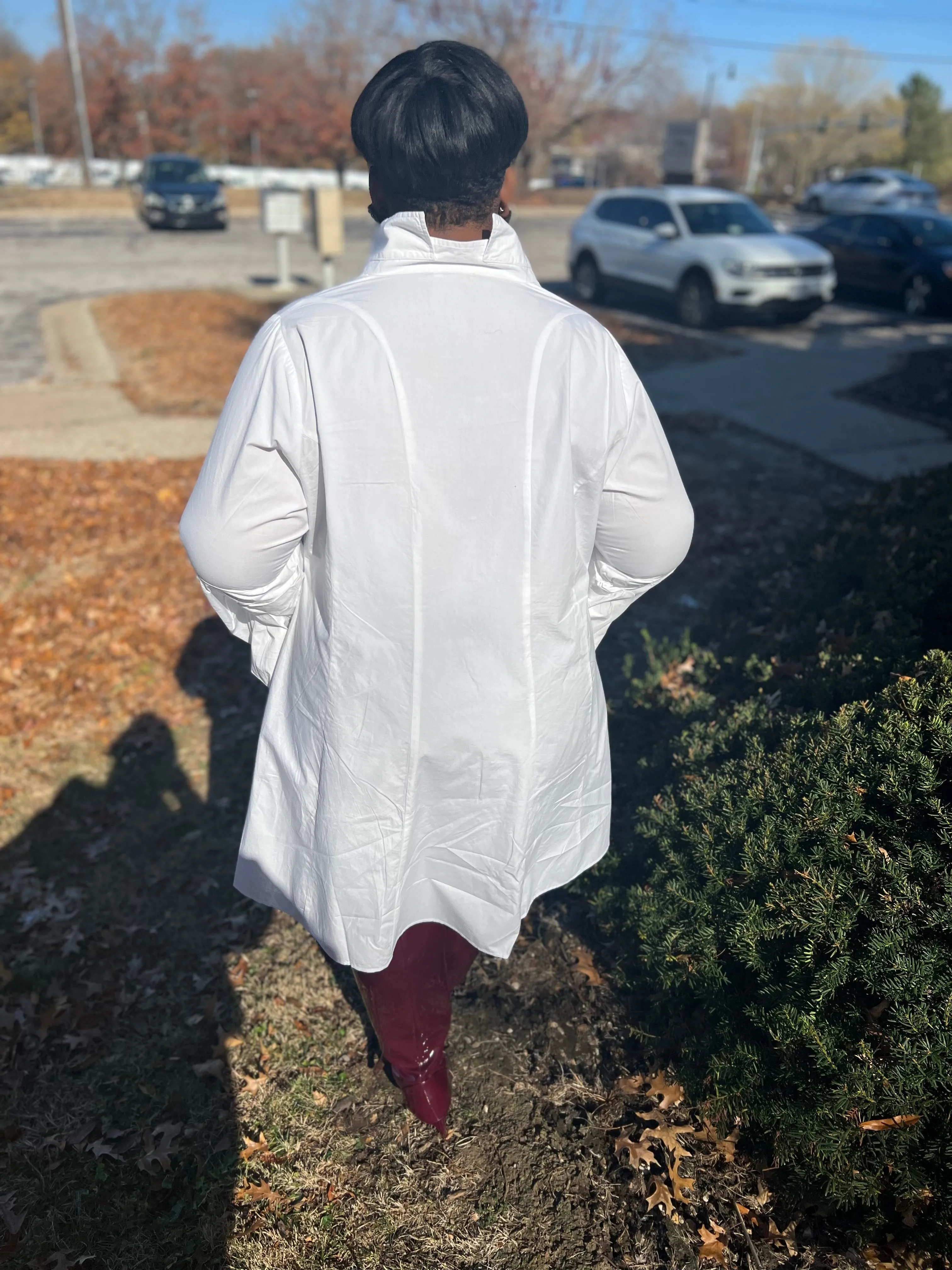 White Button Up Shirt Dress