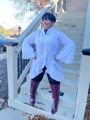 White Button Up Shirt Dress