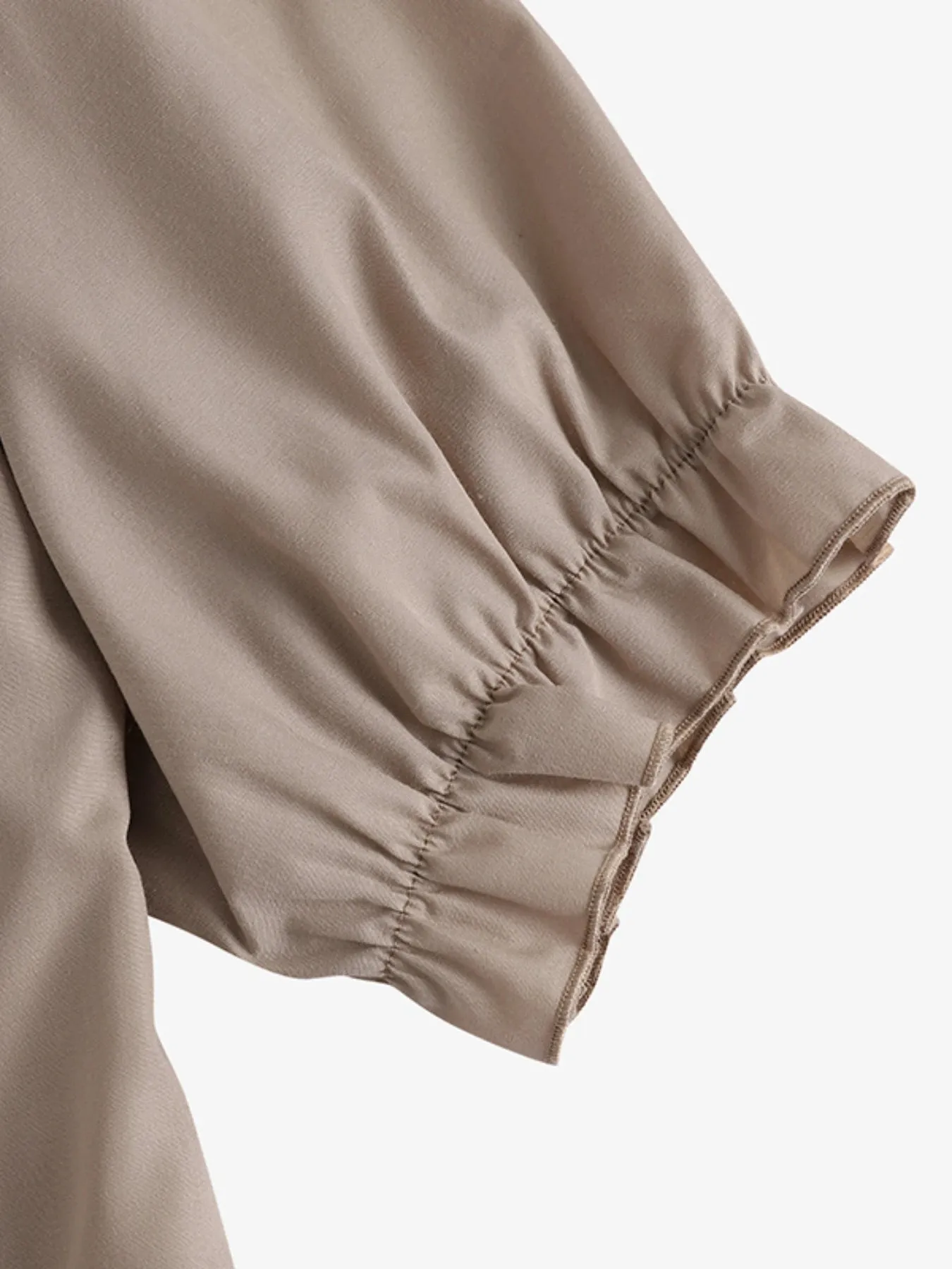 Women Daily Casual 3/4 Length Sleeve Solid Color Shirt Dresses