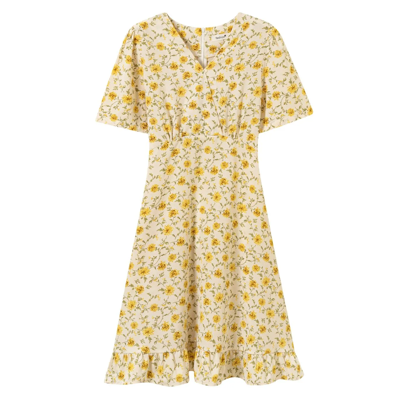 Women’s Chiffon Sundress with Wrap Neckline and Beautiful Floral Print