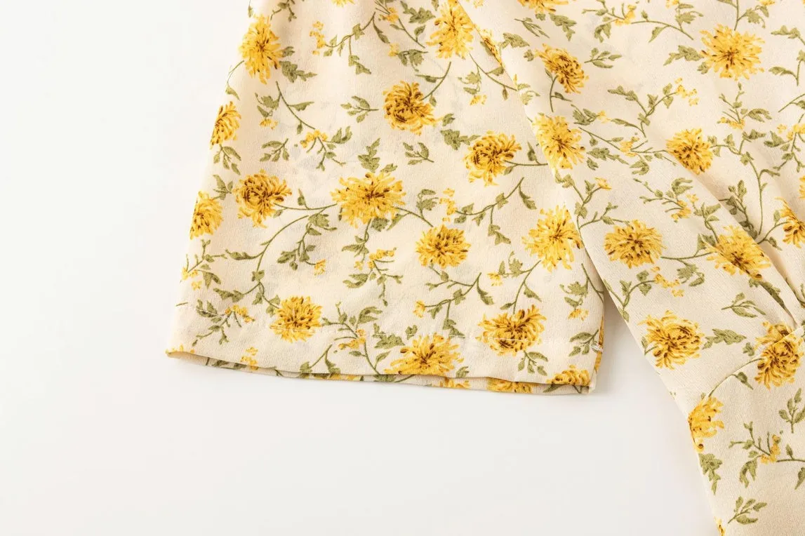 Women’s Chiffon Sundress with Wrap Neckline and Beautiful Floral Print