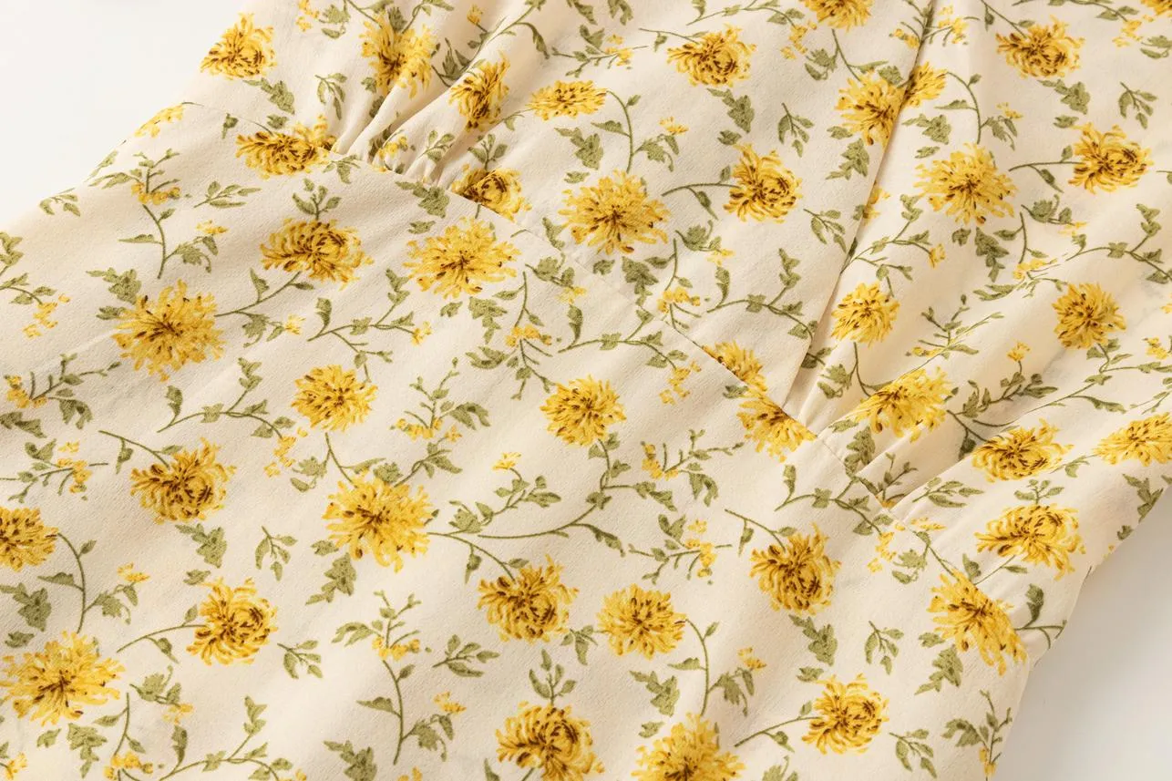 Women’s Chiffon Sundress with Wrap Neckline and Beautiful Floral Print