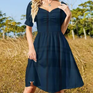 Women's Gothic Blue Plaid Sweetheart Dress