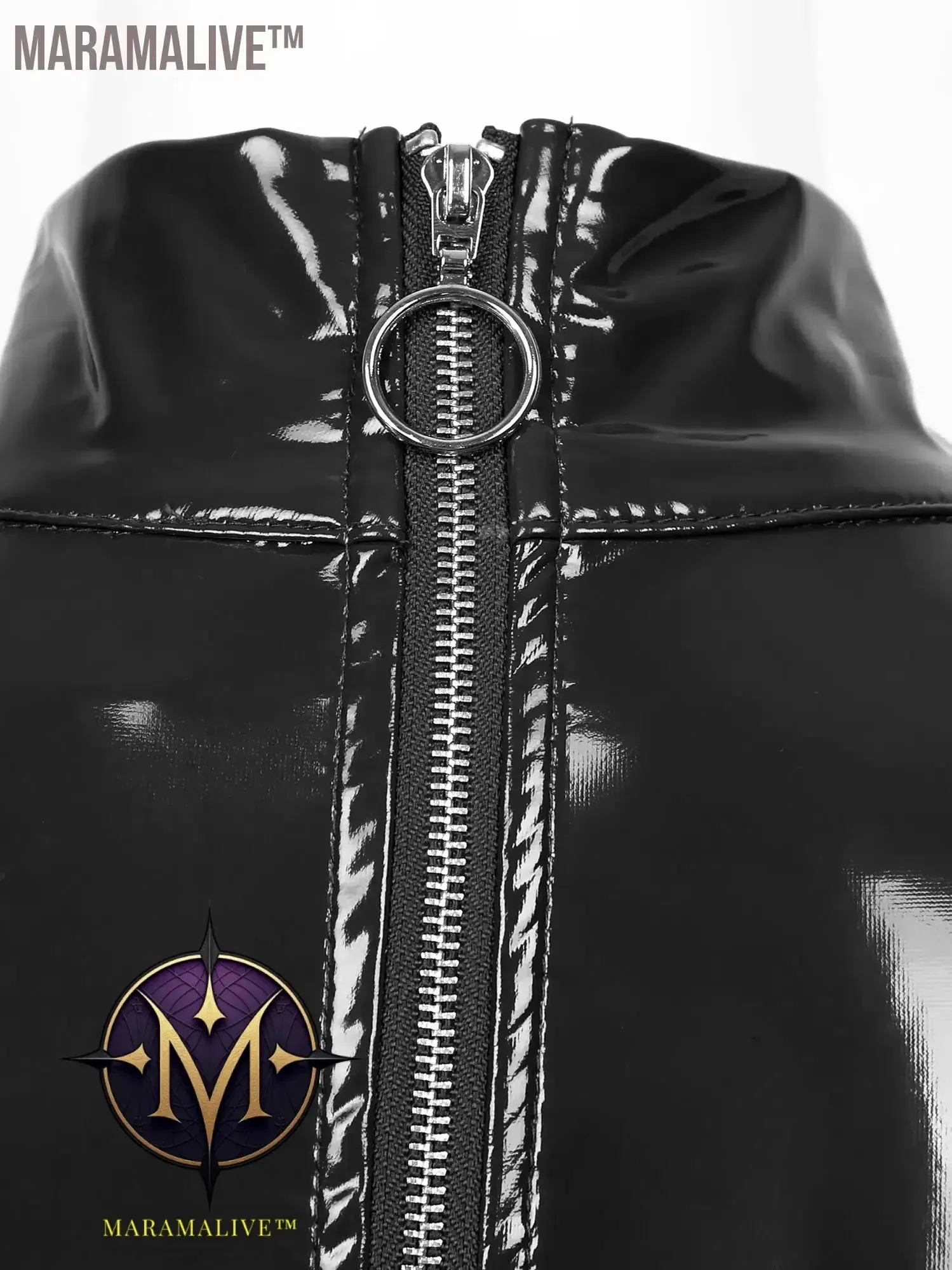 Womens Sexy Ladies Wet Look Costume Pole Cocktail Leather Bare Breast Mini Dress PVC Latex Short Sleeve Back Zipper Clubwear