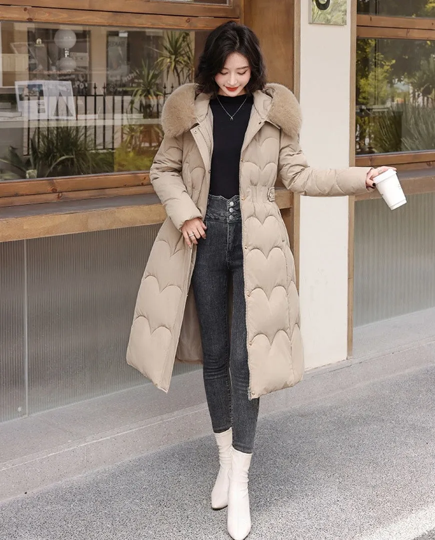 Women's Windproof Quilted Puffer Jacket with Full Zip Closure