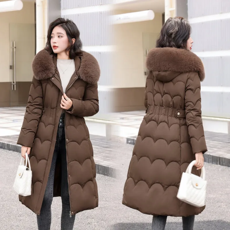 Women's Windproof Quilted Puffer Jacket with Full Zip Closure