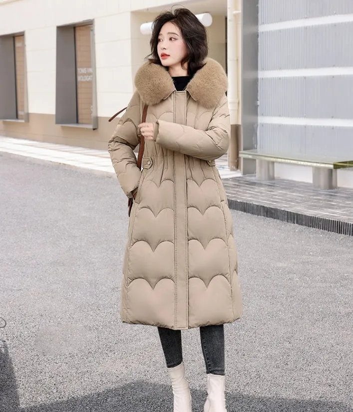 Women's Windproof Quilted Puffer Jacket with Full Zip Closure