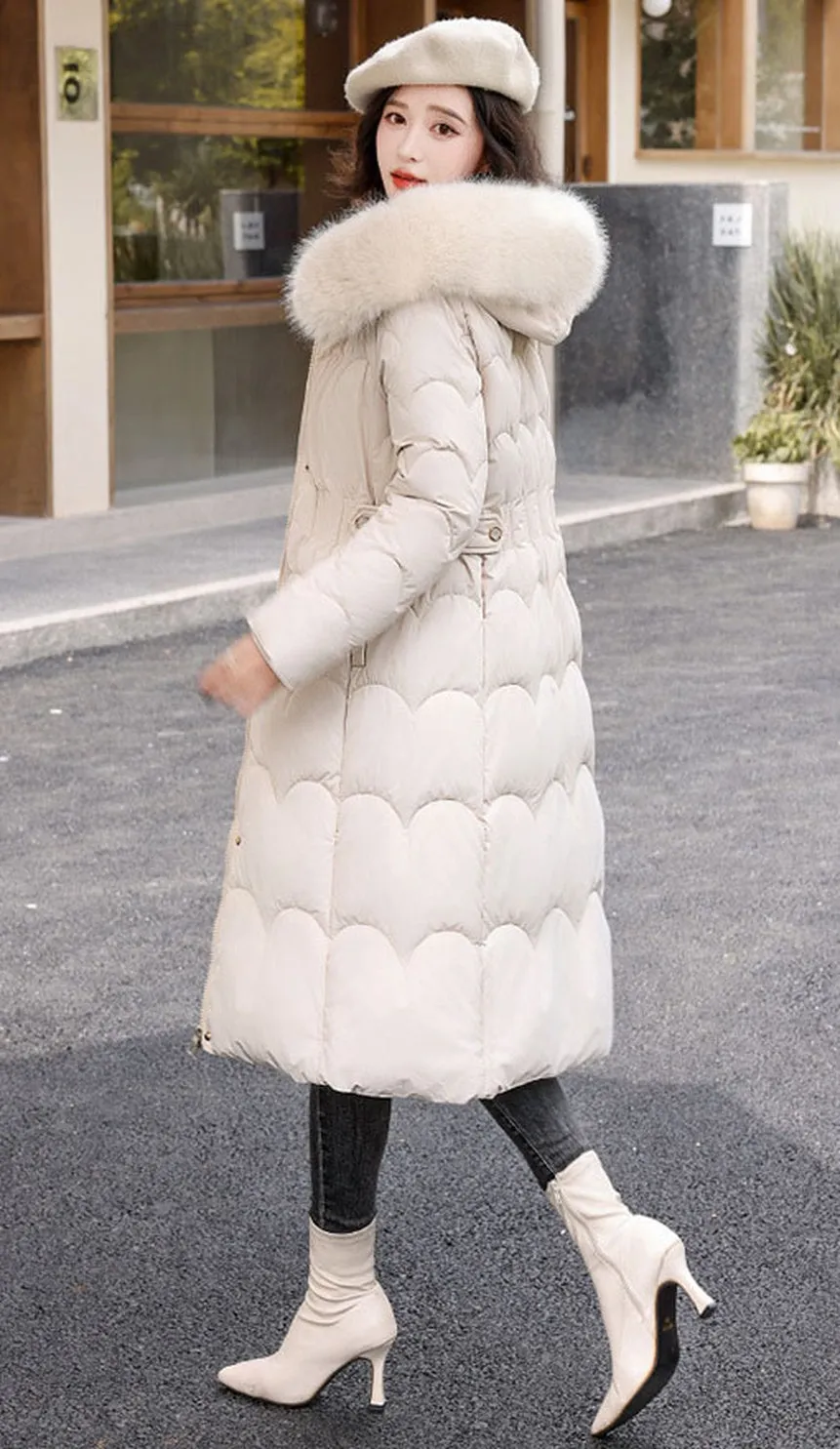 Women's Windproof Quilted Puffer Jacket with Full Zip Closure