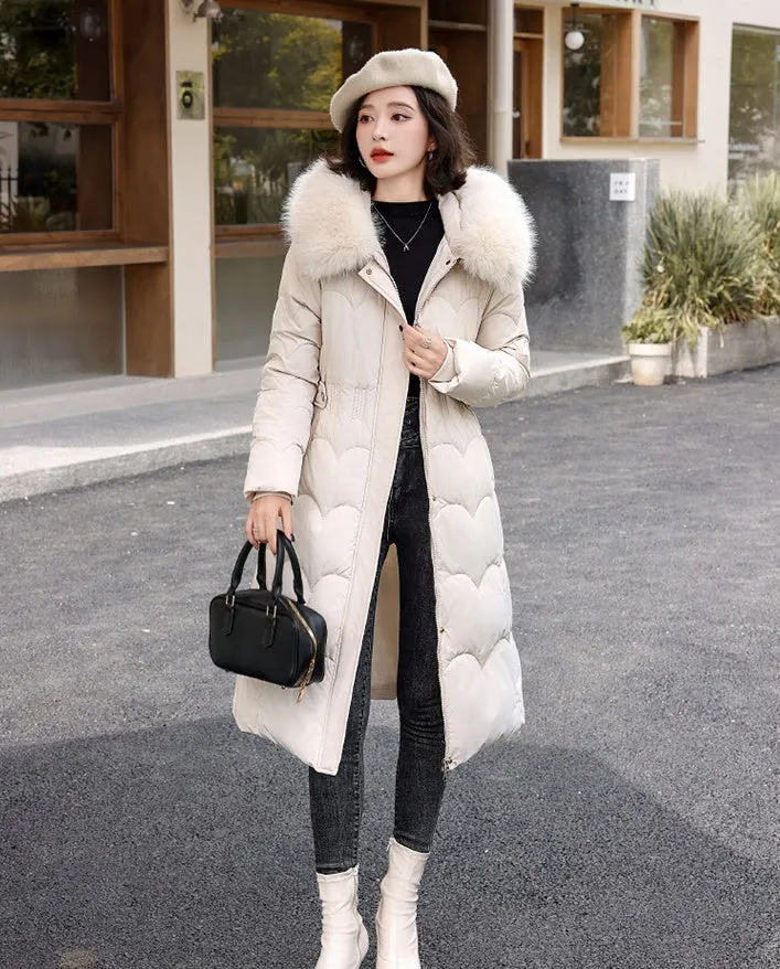 Women's Windproof Quilted Puffer Jacket with Full Zip Closure