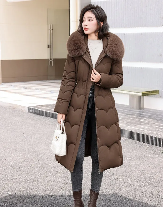Women's Windproof Quilted Puffer Jacket with Full Zip Closure