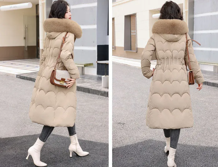 Women's Windproof Quilted Puffer Jacket with Full Zip Closure