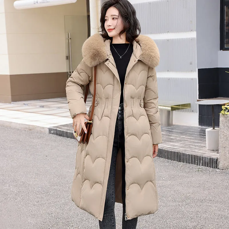 Women's Windproof Quilted Puffer Jacket with Full Zip Closure