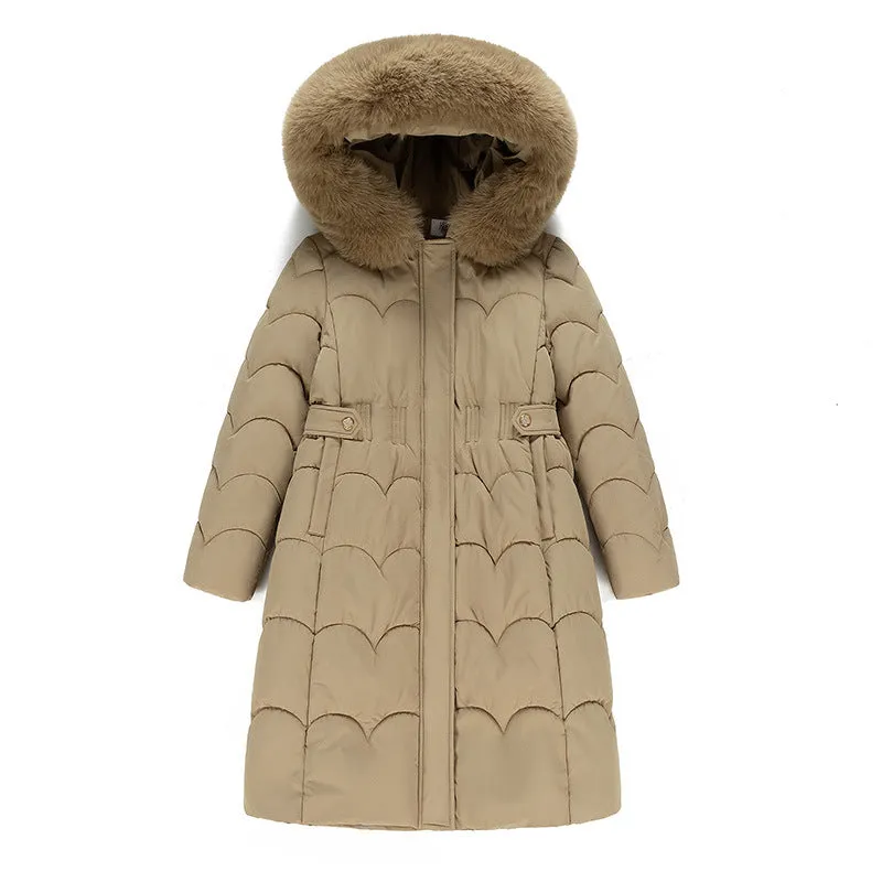 Women's Windproof Quilted Puffer Jacket with Full Zip Closure