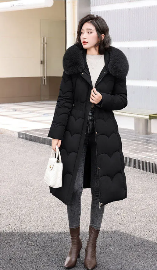 Women's Windproof Quilted Puffer Jacket with Full Zip Closure