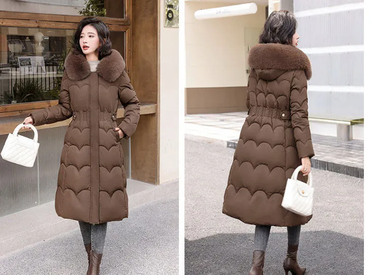 Women's Windproof Quilted Puffer Jacket with Full Zip Closure