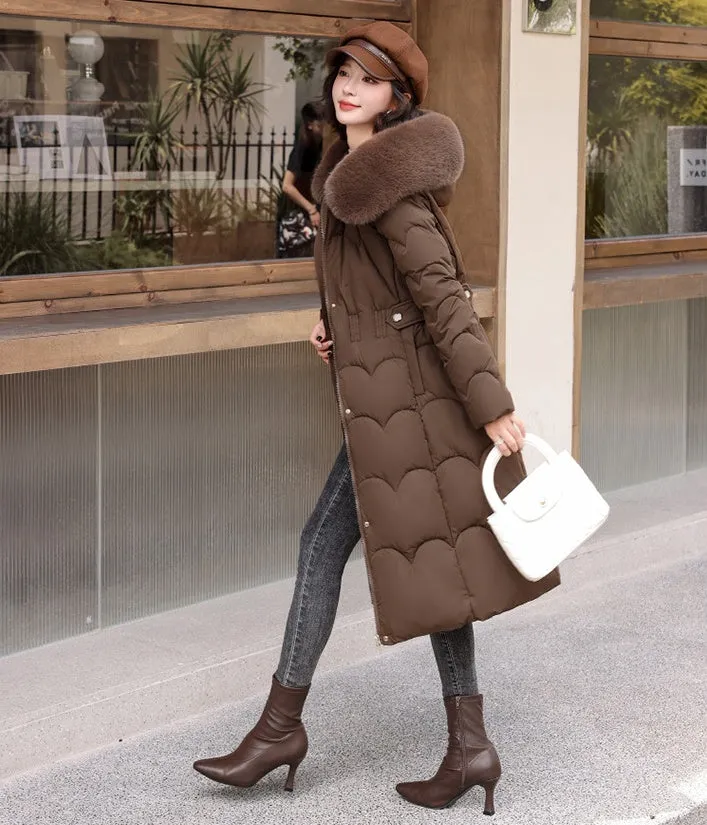 Women's Windproof Quilted Puffer Jacket with Full Zip Closure