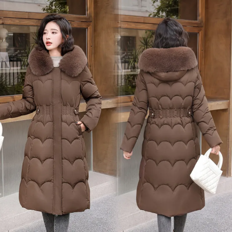 Women's Windproof Quilted Puffer Jacket with Full Zip Closure