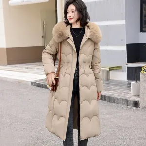 Women's Windproof Quilted Puffer Jacket with Full Zip Closure